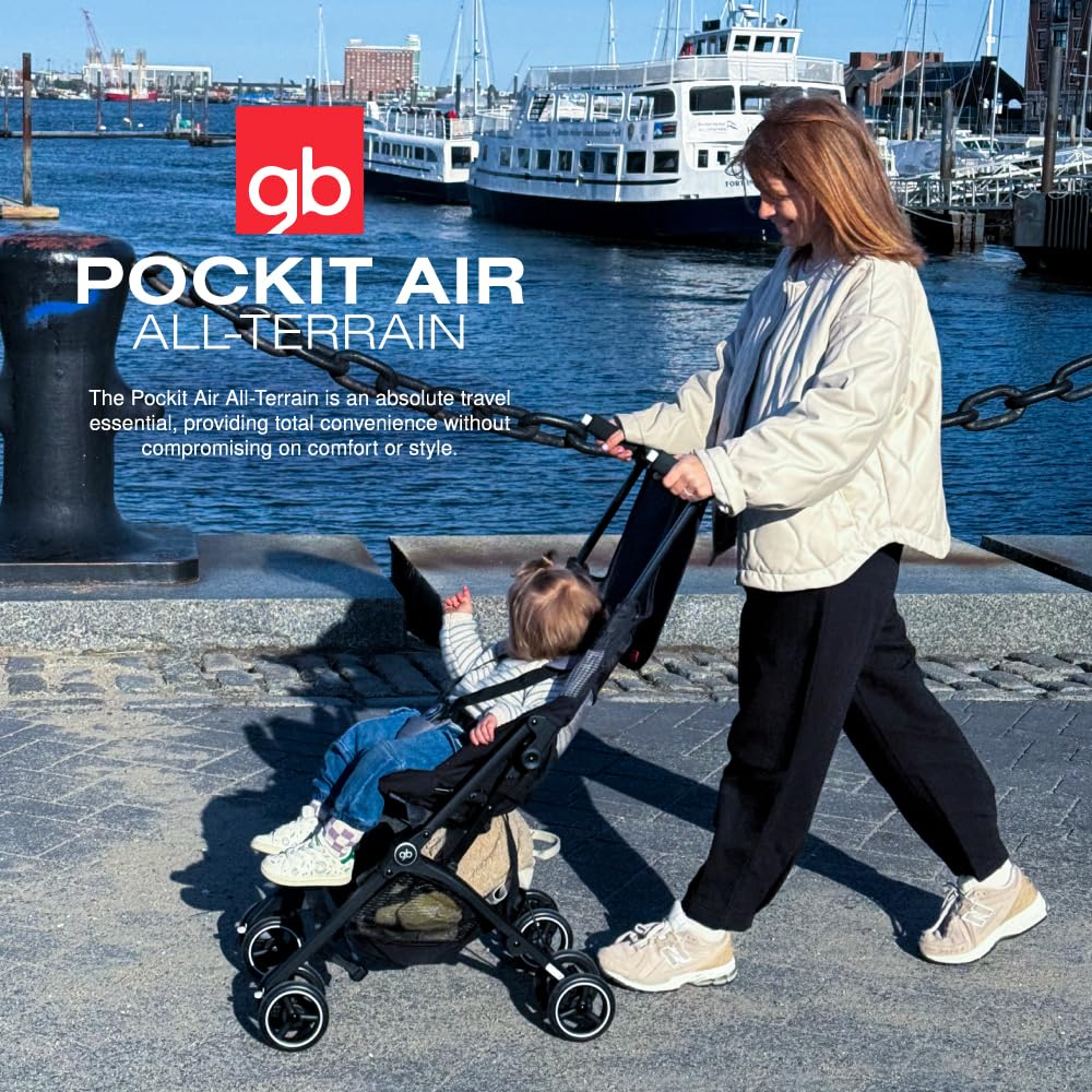 GB Pockit Air All Terrain Ultra Compact Lightweight Travel Stroller – Xe Đẩy Du Lịch Siêu Gọn Cho Bé (Màu Velvet Black)