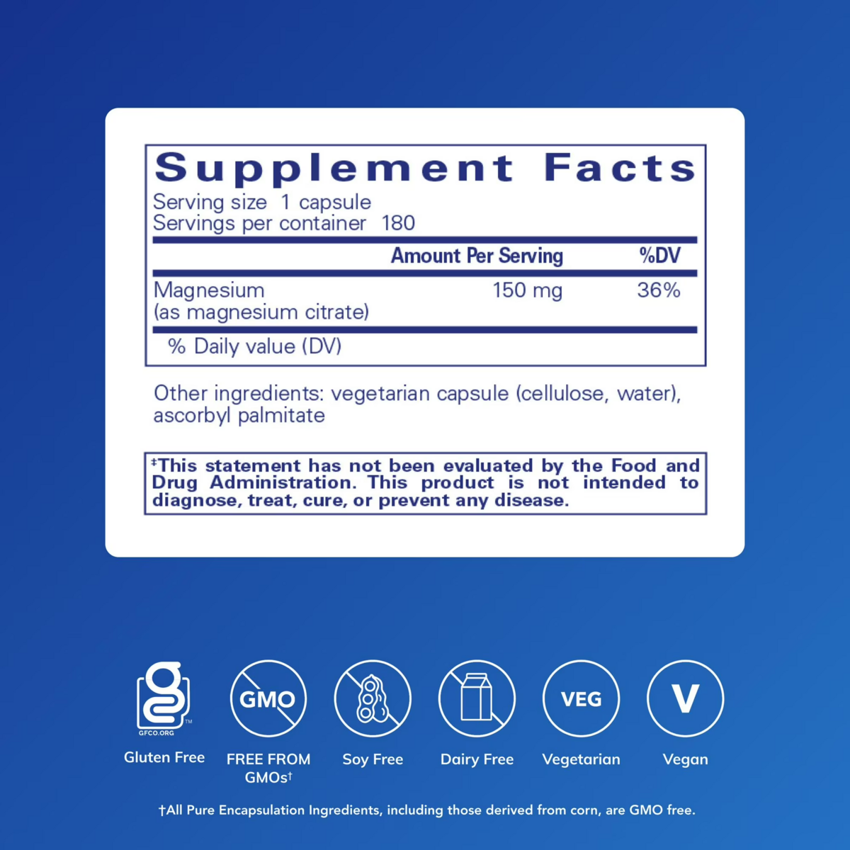 Viên Uống Pure Encapsulations Magnesium Citrate – Hộp 180 Viên