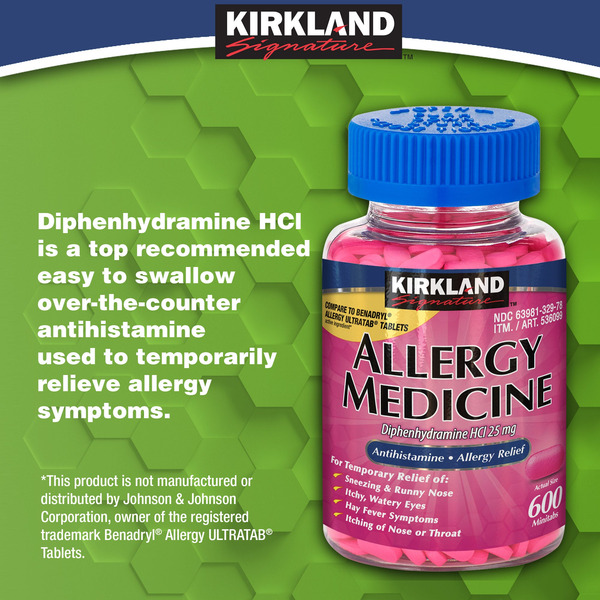Viên Uống Hỗ Trợ Giảm Dị Ứng Kirkland Signature Allergy Medicine Mini Tabs 25mg – Hộp 600 viên