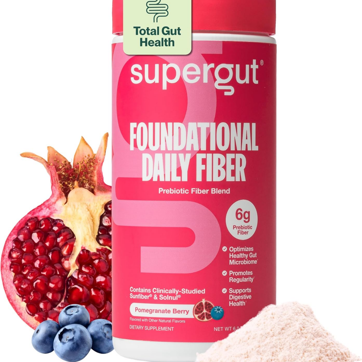 Bột Bổ Sung Chất Xơ Supergut Foundational Prebiotic Fiber Supplement Vị Lựu – Hộp