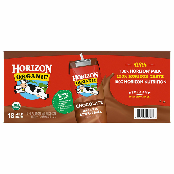 Sữa Socola Ít Béo Tiệt Trùng Horizon Organic 1% Lowfat Chocolate Milk – Hộp 8 fl Oz x 18 Hộp