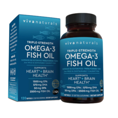 Viên Uống Dầu Cá Viva Naturals Triple-Strength Omega-3 Fish Oil 2500mg – Hộp 120 Viên