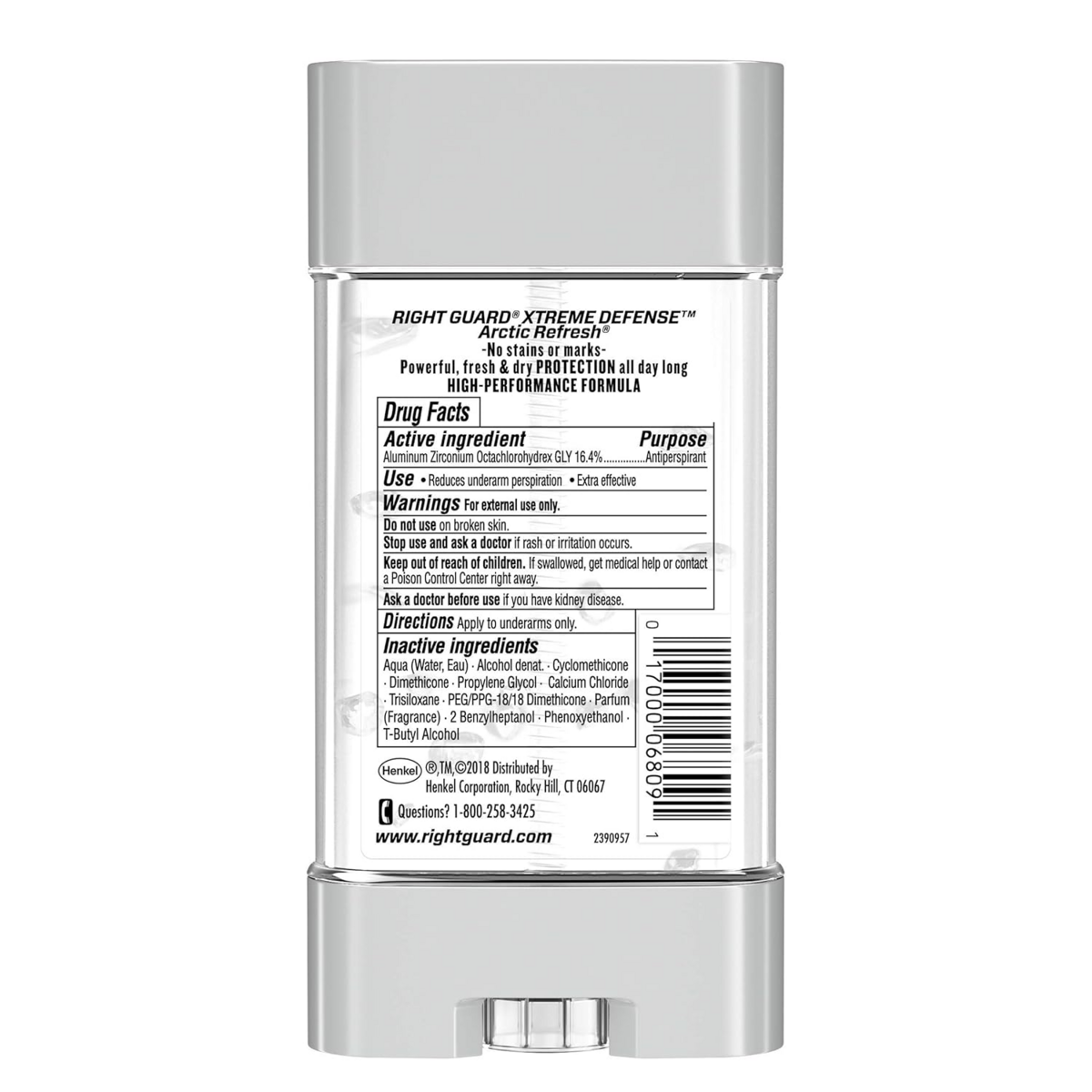Gel Khử Mùi Và Ngăn Mồ Hôi Nam Right Guard Xtreme Defense Arctic Refresh – Bộ 6 Cây x 4 Oz
