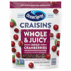 Nam Việt Quất Sấy Khô Ocean Spray Craisins Whole Dried Cranberries – Túi 64 oz