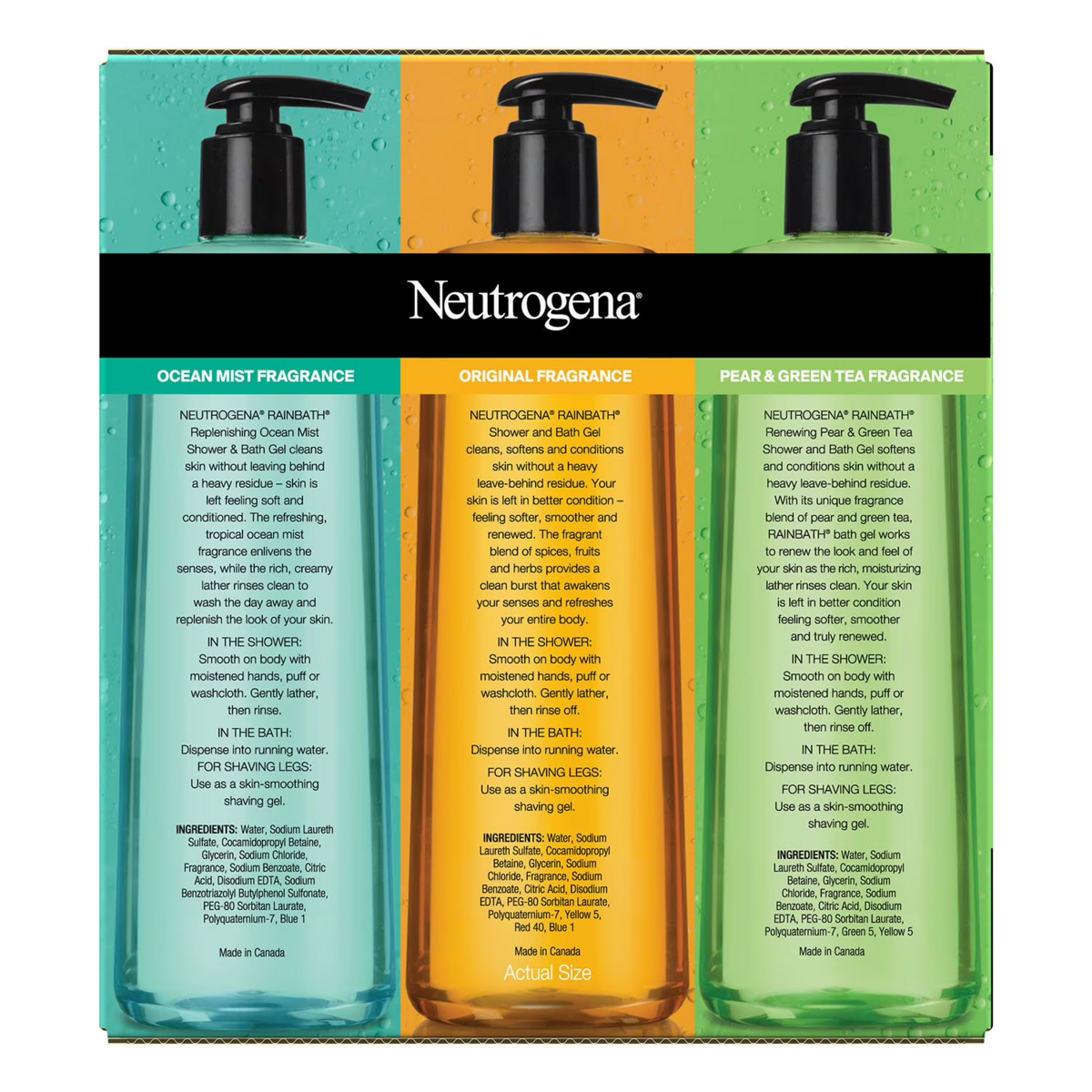Sữa Tắm Neutrogena Rainbath Shower & Bath Gel Original – Set 3 Chai x 473 ml
