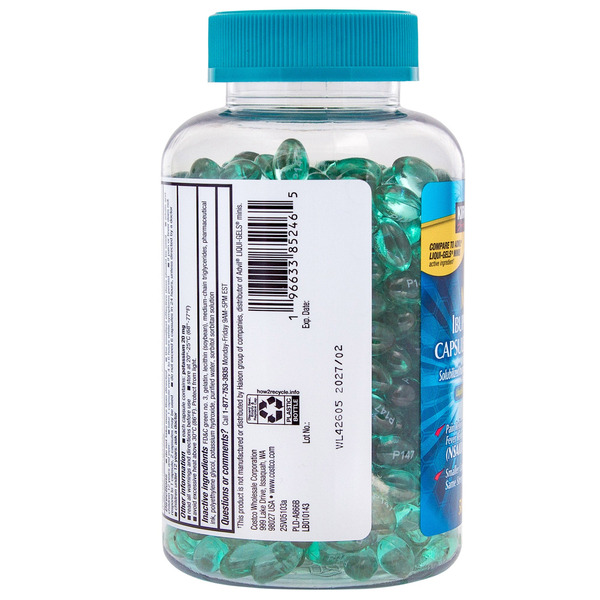 Viên Uống Giảm Đau Hạ Sốt Kirkland Signature Mini Ibuprofen 200 mg – Hộp 500 Viên Nang Mềm