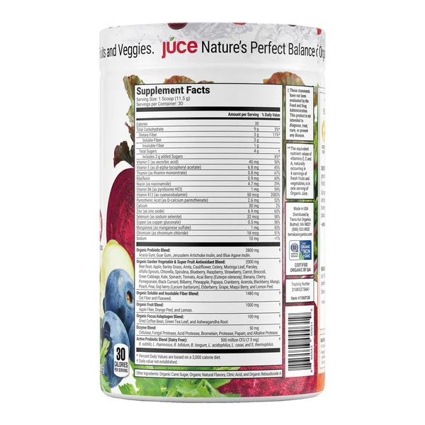 Bột Trái Cây & Rau Củ Quả Terra Kai USDA Organic Juce Super Fruit & Veggie Powder – Hộp 345g