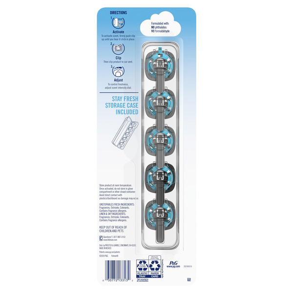 Kẹp Thơm Cửa Gió Ô Tô Febreze Car Vent Clip Hương Amber – Set 10 Chiếc