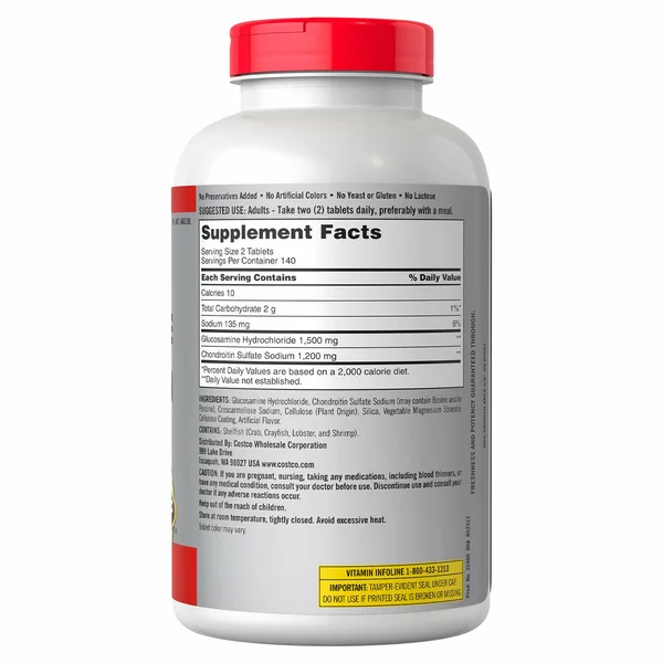 Viên Uống Hỗ Trợ Xương Khớp Kirkland Signature Glucosamine & Chondroitin – Hộp 280 Viên
