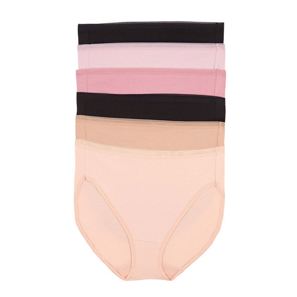 Quần Lót Nữ Hi-Cut Viền Ren Size M Felina Women’s Hi-Cut with Lace Trim – Set 6 Quần