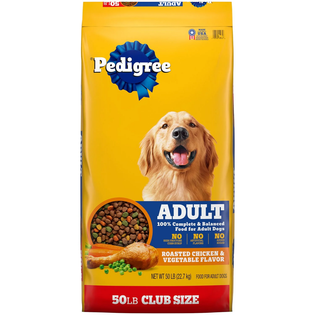 Pedigree Roasted Chicken and Vegetable, Adult Dry Dog Food, 50 lbs.