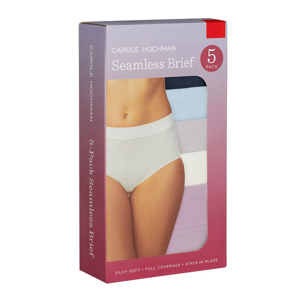 Quần Lót Nữ Không Viền Size XL Carole Hochman Ladies Seamless Brief – Set 5 Quần Màu Ngẫu Nhiên