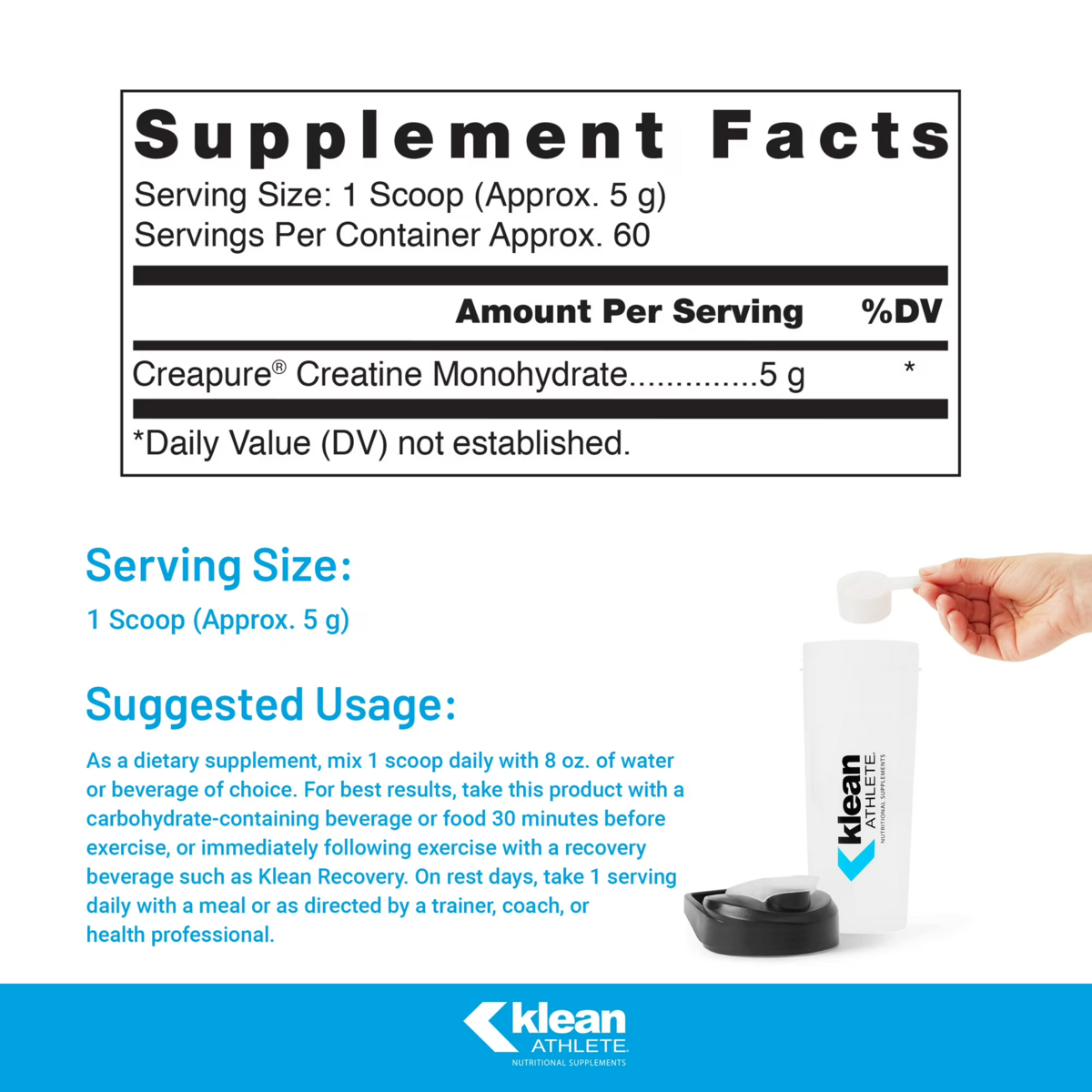 Bột Creatine Klean Athlete Klean Creatine – Hộp 315g