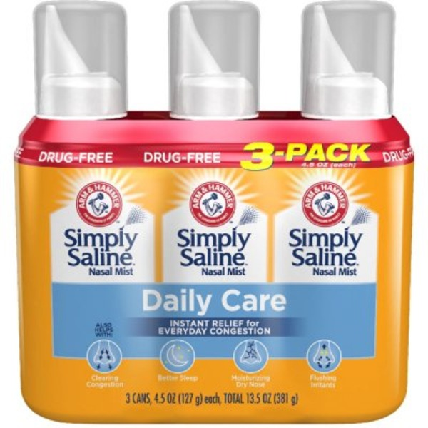 Xịt Mũi Hỗ Trợ Làm Sạch Và Thông Mũi Simply Saline – 3 Chai X 127g