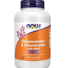 Viên Uống Hỗ Trợ Xương Khớp NOW Glucosamine & Chondroitin with MSM – Hộp 180 Viên