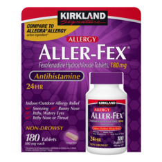 Viên Uống Giảm Dị Ứng Kirkland Signature Aller-Fex Allergy Fexofenadine Hydrochloride 180 mg – Hộp 180 viên