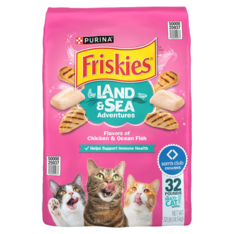 Thức Ăn Hạt Cho Mèo Friskies Land & Sea Adventures Vị Gà & Cá Biển – Túi 14,5 kg