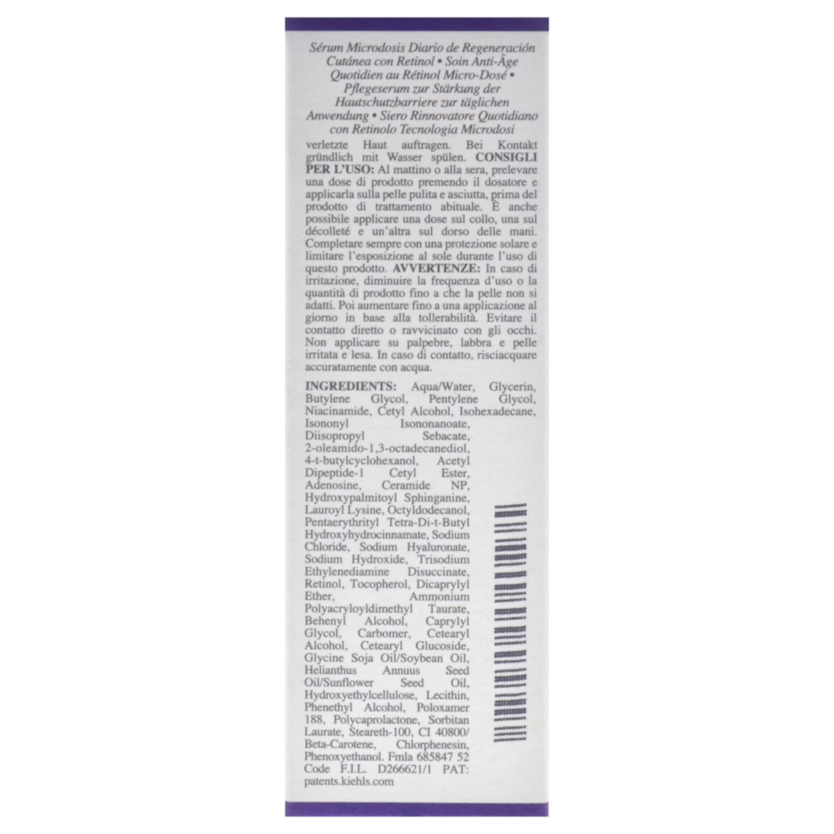 Serum Retinol Kiehl's Micro-Dose Anti-Aging Retinol Serum - Chai 30ml