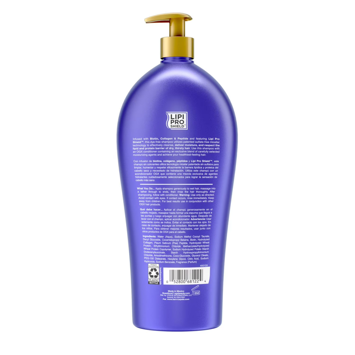 Dầu Gội Hỗ Trợ Dày Tóc, Giảm Gãy Rụng OGX Biotin & Collagen Volume & Strength Shampoo - Chai 1183ml