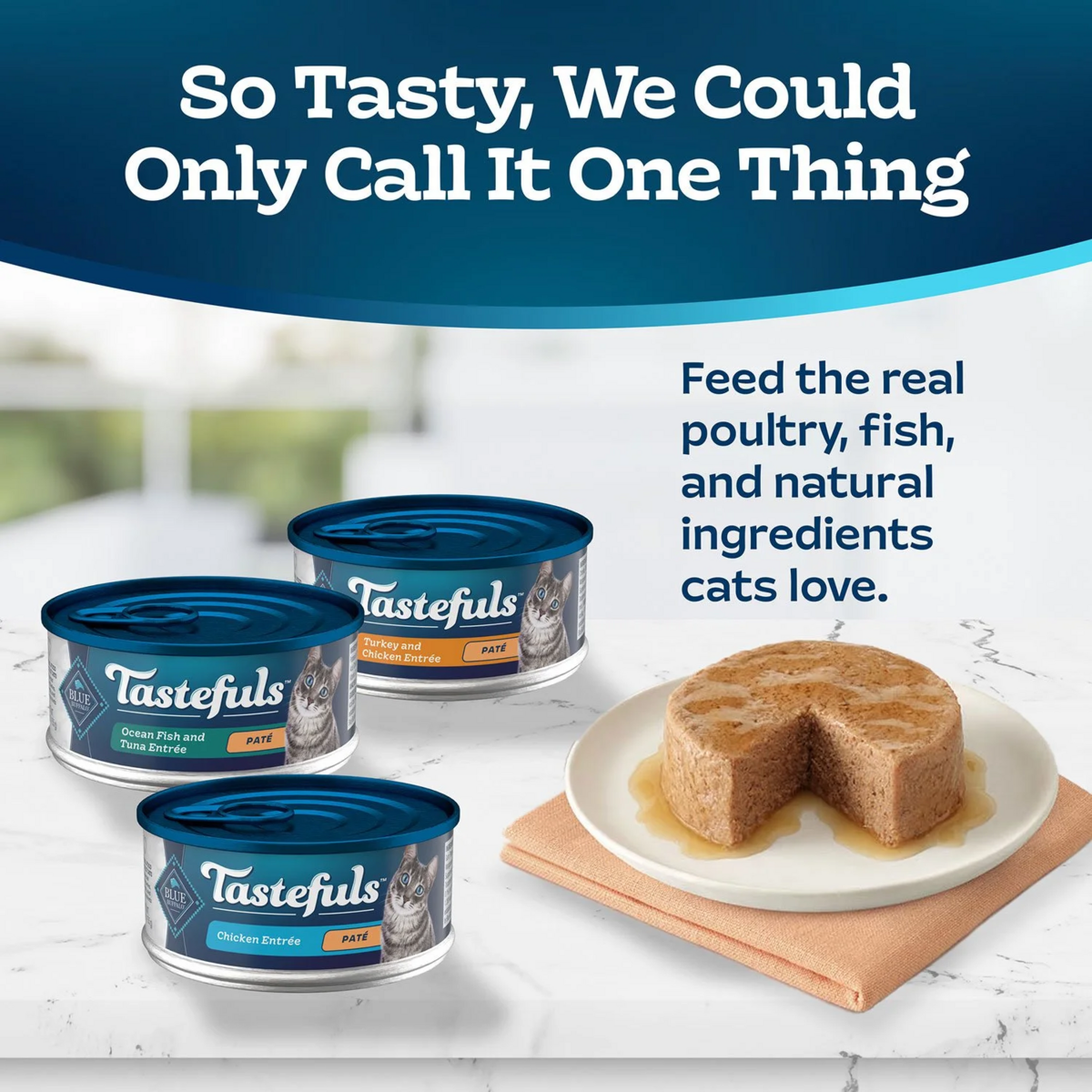 Blue Buffalo Tastefuls Variety Pack, Pate Wet Cat Food, 32 ct., 5,5 oz.