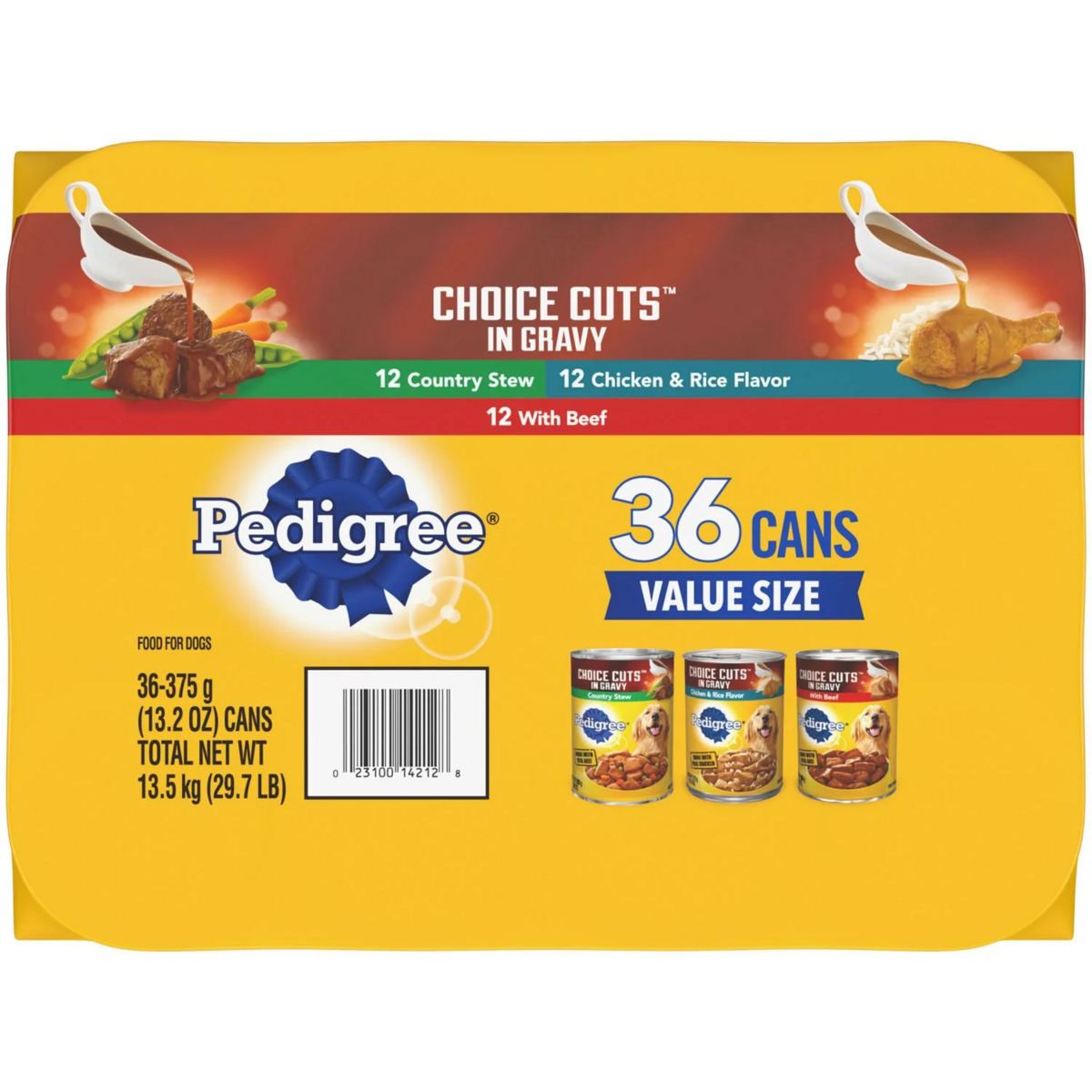 Thức Ăn Ướt Cho Chó Pedigree Homestyle Choice Cuts in Gravy – Vị Đa Dạng 36 lon