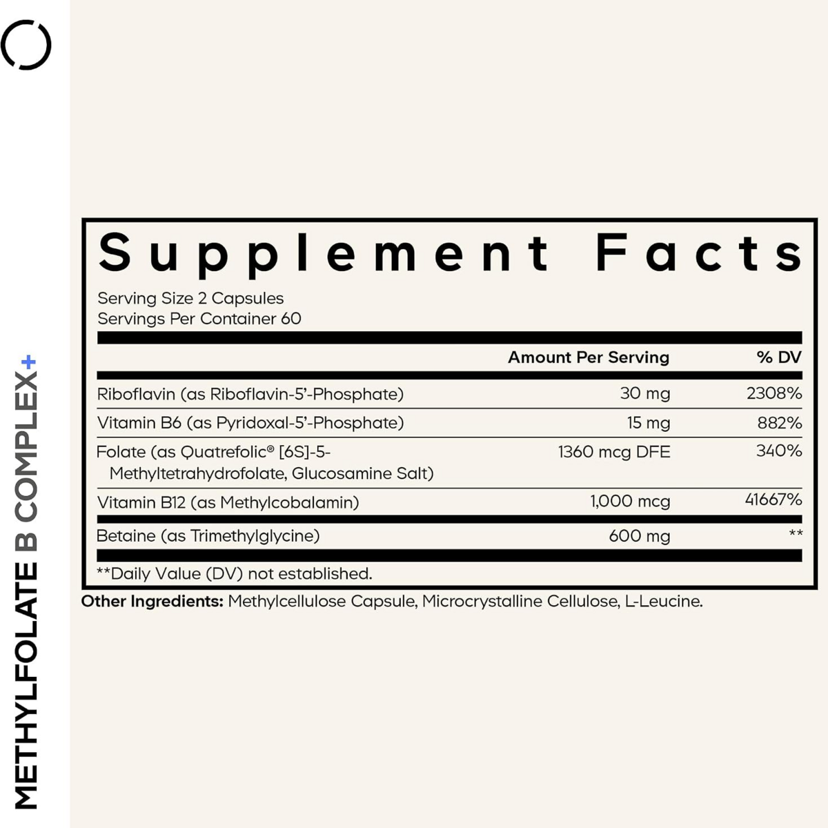 Viên Uống Vitamin B Tổng Hợp Codeage Methylfolate B-Complex+ – Hộp 120 Viên