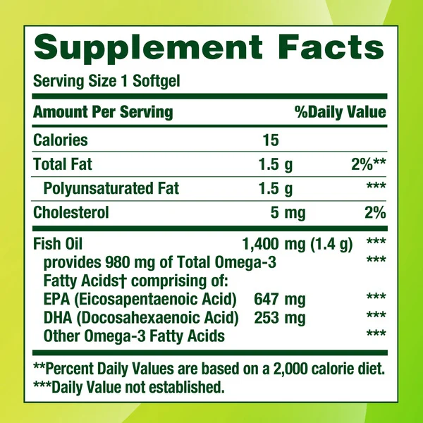 Viên Uống Dầu Cá Nature's Bounty 1400 mg – Hộp 130 Viên