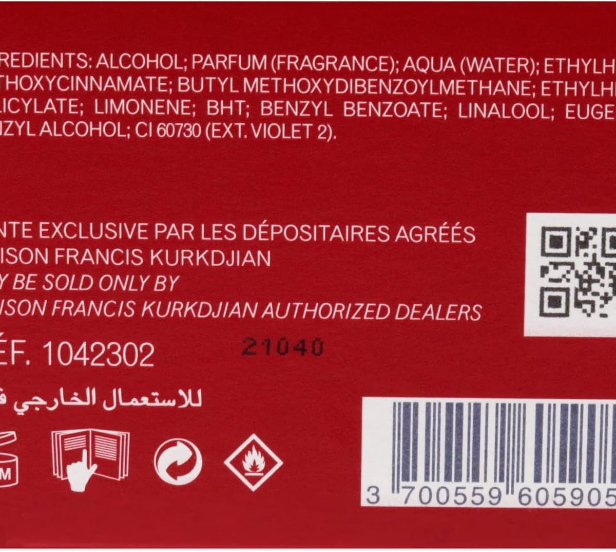Nước Hoa Unisex Maison Francis Kurkdjian Baccarat Rouge 540 Extrait de Parfum – Chai 70ml
