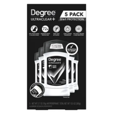 Thanh lăn khử mùi Degree UltraClear Invisible Solid Antiperspirant Deodorant – Set 5 Thanh x 2.7Oz