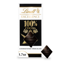 Kẹo Socola Đen Nguyên Chất Lindt Excellence 100% Cocoa Dark Chocolate Bar – Hộp 1.7 Oz