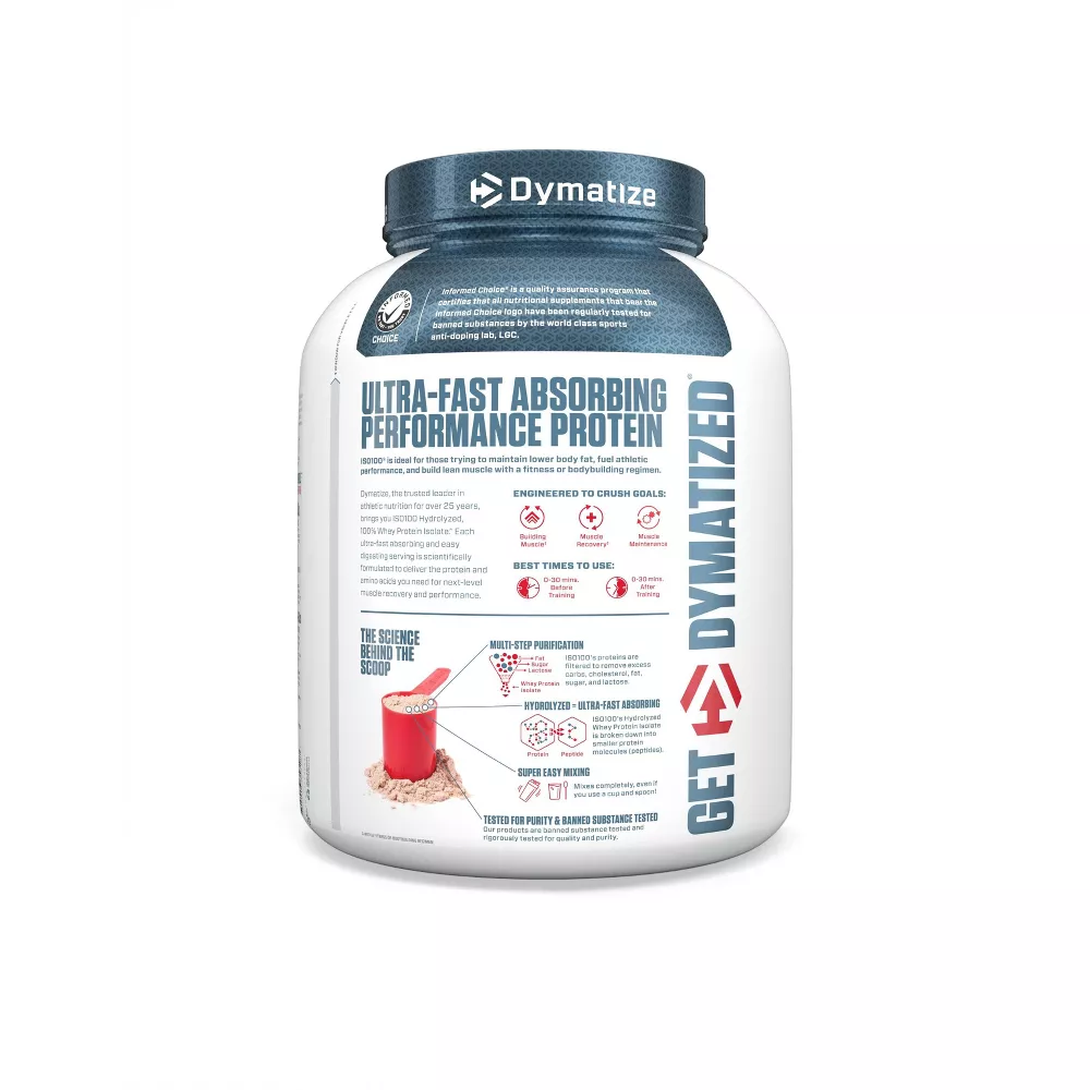 Bột Protein Dymatize ISO100 Hydrolyzed Chocolate Hương Socola – Hộp 5LB