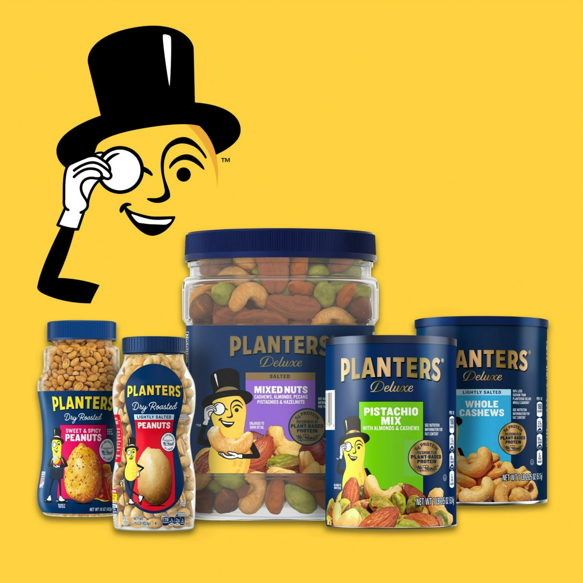 Hộp Hạt Tổng Hợp Không Muối Planters Snack Nuts Deluxe Mixed Nuts Unsalted – Hộp 15.25 Oz