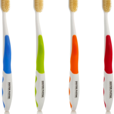 Bàn Chải Đánh Răng Lông Mềm Mouthwatchers Dr Plotka Soft Bristle Flossing Toothbrush – Set 4 Cái