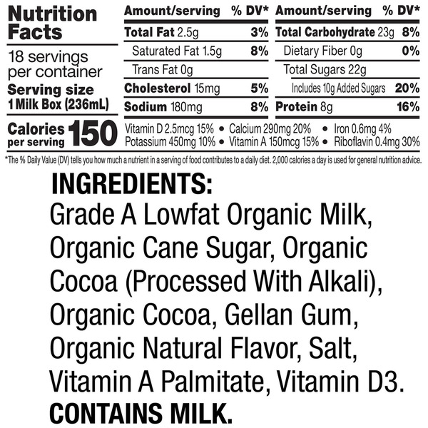 Sữa Socola Ít Béo Tiệt Trùng Horizon Organic 1% Lowfat Chocolate Milk – Hộp 8 fl Oz x 18 Hộp