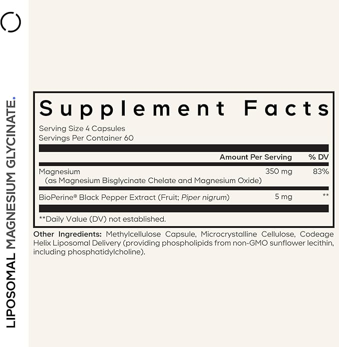 Viên Uống Codeage Liposomal Magnesium Glycinate – Hộp 240 Viên