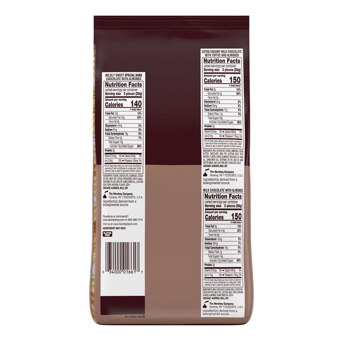 Kẹo Socola HERSHEY'S NUGGETS Assorted Chocolate Candy - Túi 145 Viên