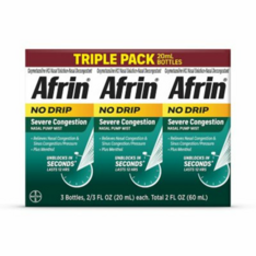 Xịt Mũi Hỗ Trợ Thông Mũi, Giảm Nghẹt Mũi Afrin No Drip Severe Congestion - 3 chai X 20ml