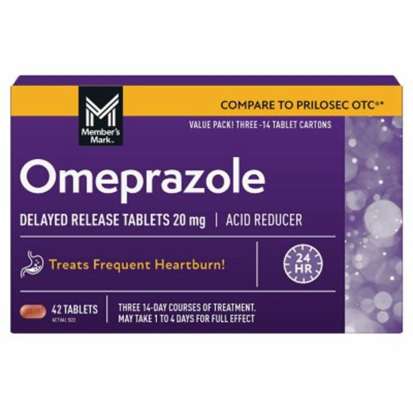 Viên Uống Hỗ Trợ Giảm Ợ Nóng Và Bảo Vệ Dạ Dày Member's Mark Omeprazole 20 mg – Hộp 42 viên