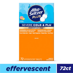 Viên Sủi Hỗ Trợ Giảm Cảm Sốt Alka-Seltzer Plus Severe Cold & Flu Effervescent Tablets Citrus – Hộp 72 Viên