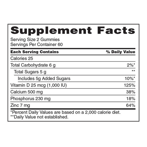 Kẹo Dẻo Kirkland Signature Calcium 500mg Với D3 & Zinc – 2 Hộp X 120Viên  