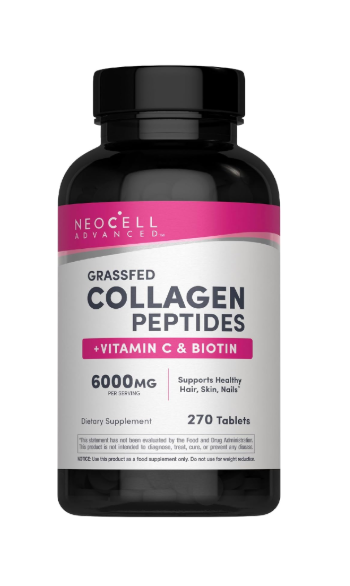 Viên Uống Collagen NeoCell Advanced Grassfed Collagen Peptides 6000 mg + Vitamin C & Biotin – Hộp 270 Viên