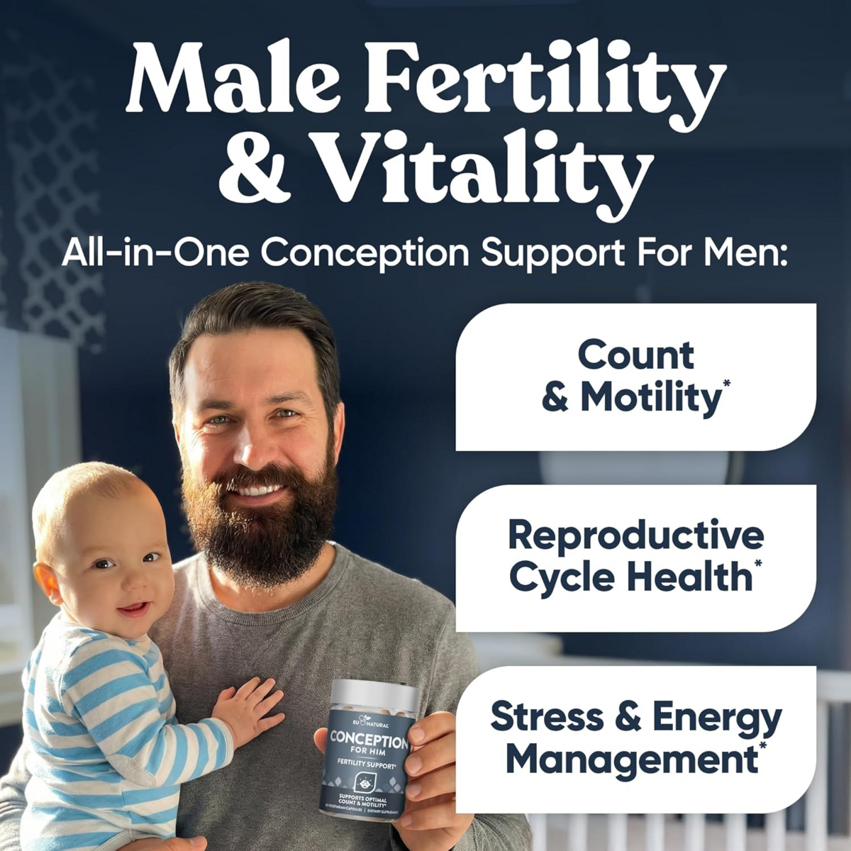 Viên Uống Hỗ Trợ Sức Khỏe Sinh Sản Nam Giới Eu Natural Conception for Him – Hộp 60 viên 