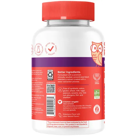 Viên Nhai Vitamin Tổng Hợp Tăng Đề Kháng SmartyPants Kids’ Triple Action Immunity Vitamin Chewables Elderberry – Hộp 60 Viên