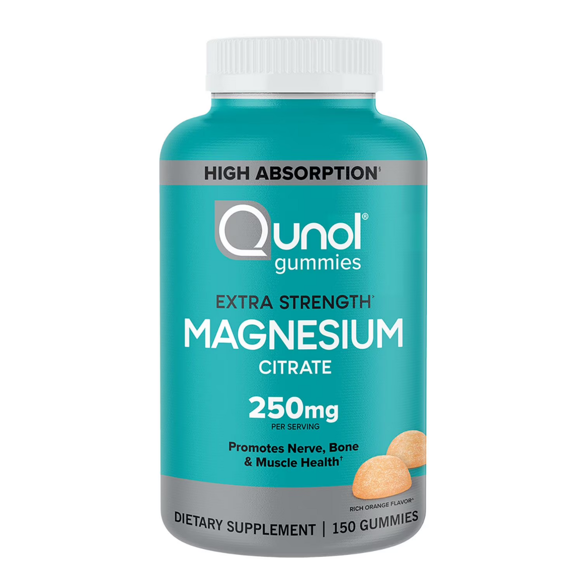 Kẹo Dẻo Magie Qunol Extra Strength Magnesium Citrate Gummies 250mg – Hộp 150 Viên 