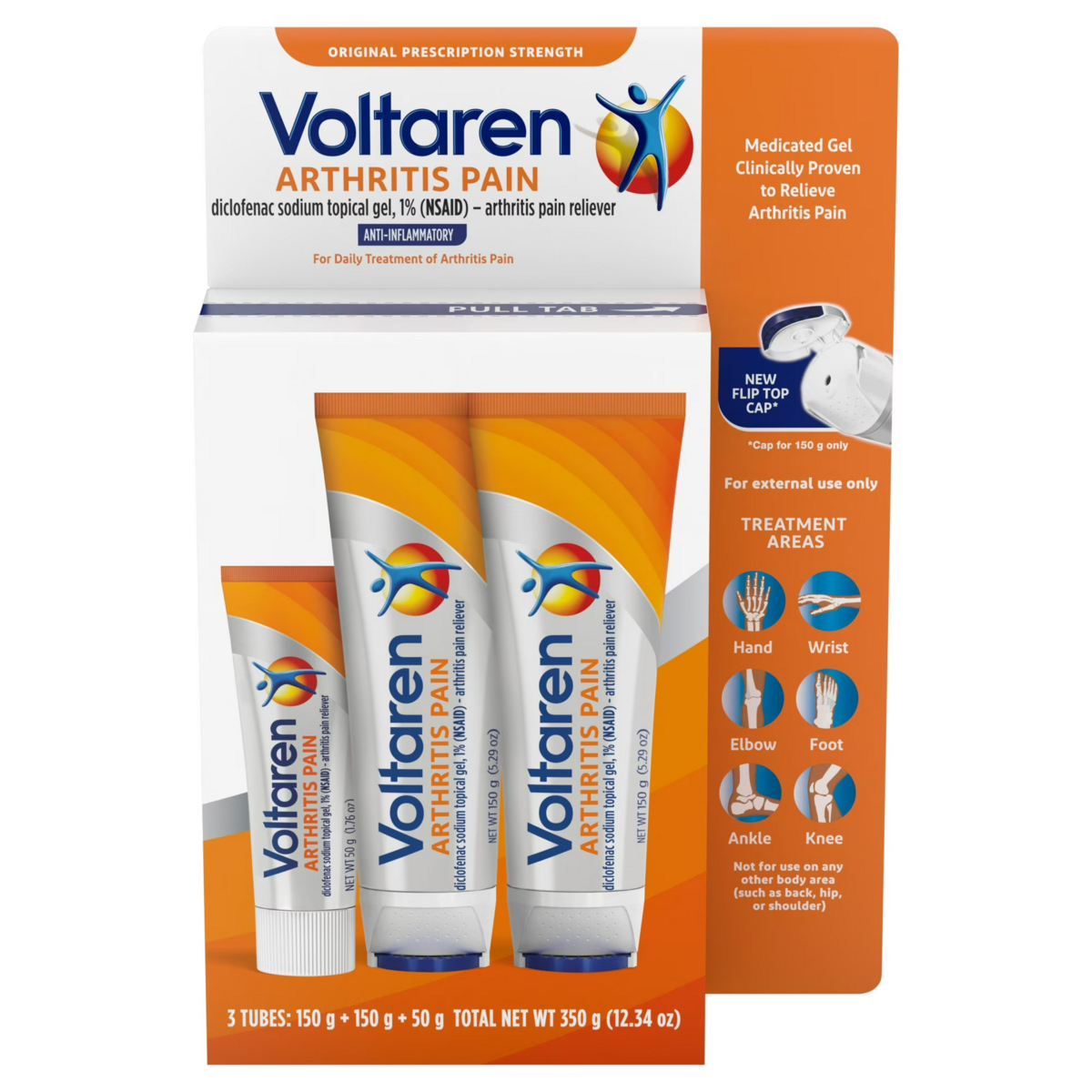 Gel Giảm Đau Khớp Voltaren Arthritis Pain Relief – 2 Tuýp X 150g, 1 Tuýp 50g