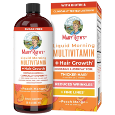 Vitamin Tổng Hợp - Hỗ Trợ Da & Tóc Dạng Nước Vị Đào Xoài MaryRuth's Liquid Morning Multivitamin + Hair Growth Peach Mango - Chai 887ml