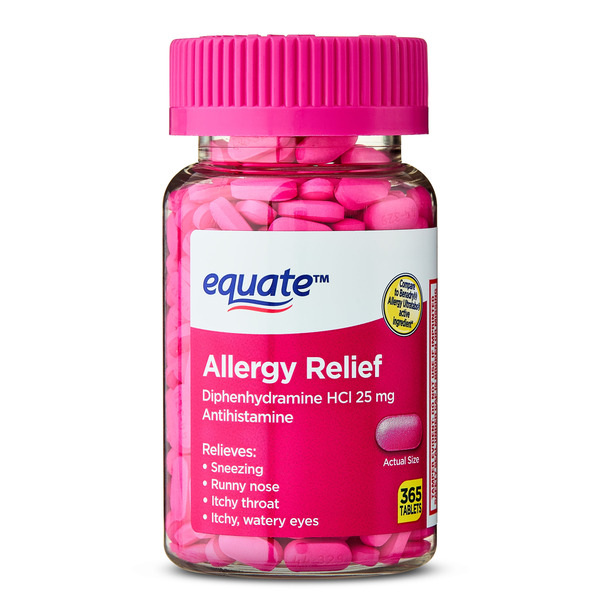 Viên Uống Giảm Dị Ứng Equate Allergy Relief Diphenhydramine 25mg – Lọ 365 Viên