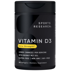 Viên Uống Sports Research Vitamin D3 5000 IU – Hộp 360 Viên