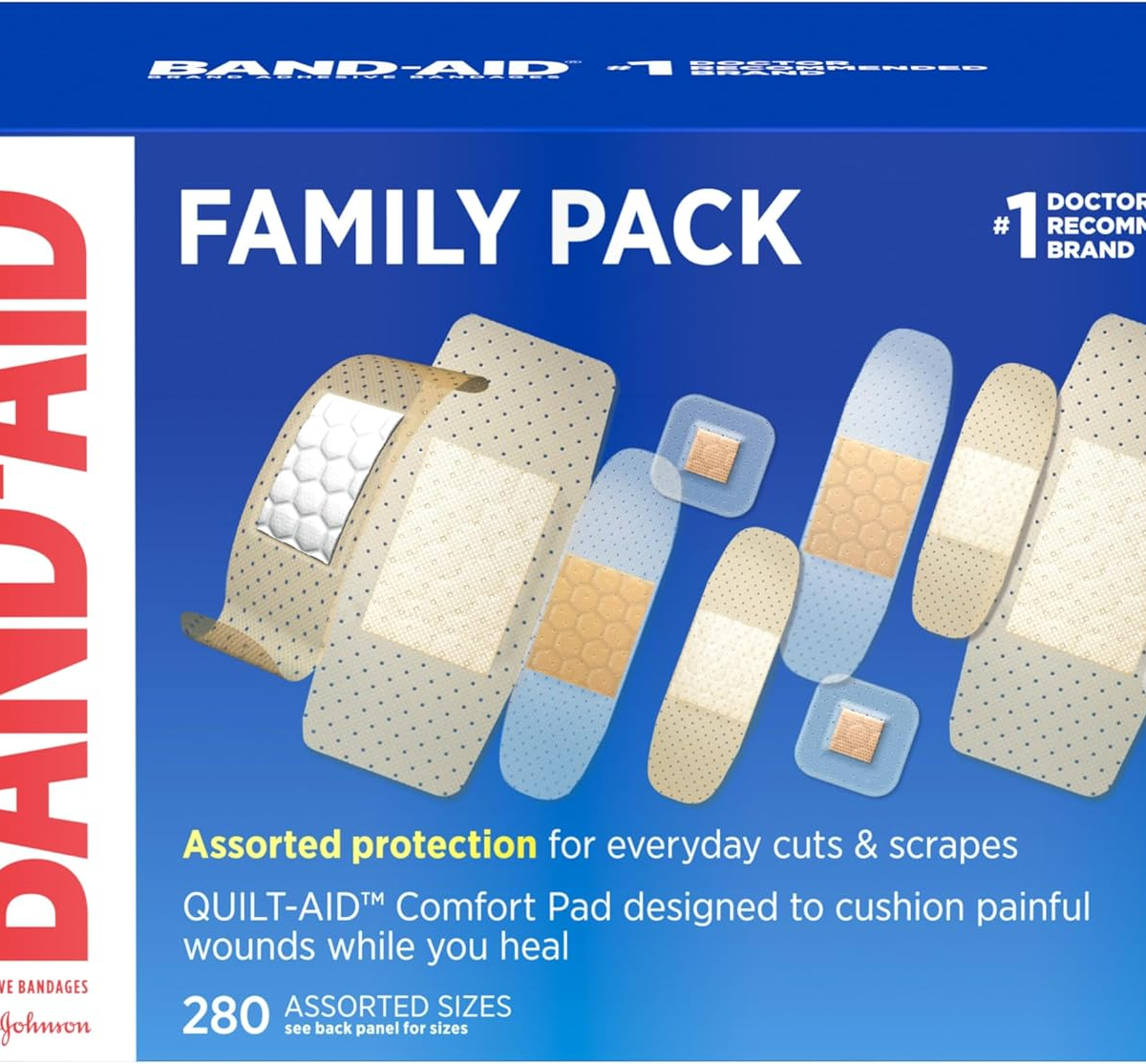 Băng Cá Nhân BAND-AID Family Pack 280 Miếng – Bảo Vệ Vết Thương Hàng Ngày