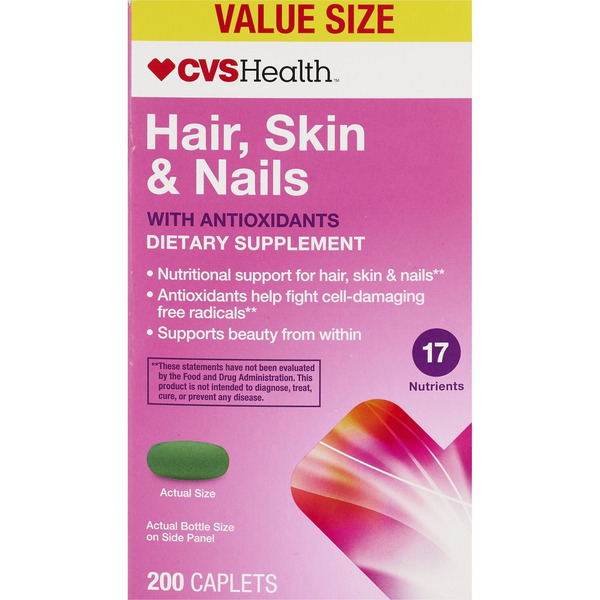 Viên Uống CVS Health Hair, Skin & Nails with Antioxidants – Hộp 200 Viên